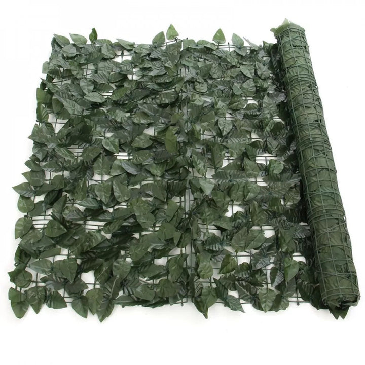 Lichidare de Stoc! Gard Artificial cu Model Frunze Verzi pentru Decorarea Gradinii 100 x 300 cm - Lichidare de Stoc