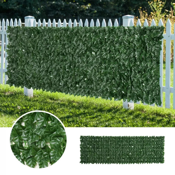 Lichidare de Stoc! Gard Artificial cu Model Frunze Verzi pentru Decorarea Gradinii 100 x 300 cm - Lichidare de Stoc
