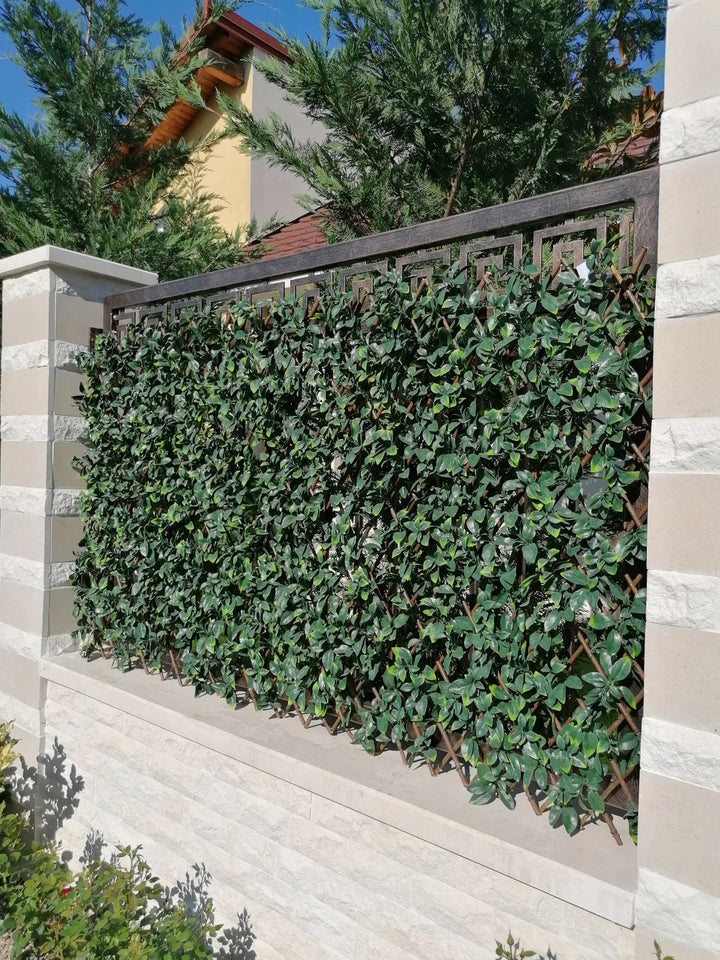 Lichidare de Stoc! Gard Artificial cu Model Frunze Verzi pentru Decorarea Gradinii 100 x 300 cm - Lichidare de Stoc