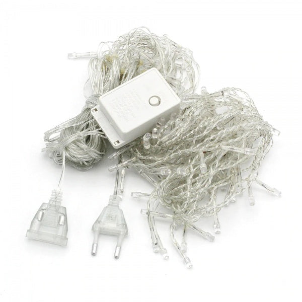 Lichidare de Stoc! Oferta 1 + 1 Instalatie pentru Craciun - Franjuri cu LED-uri Tip Turturi 12 metri - Multicolor