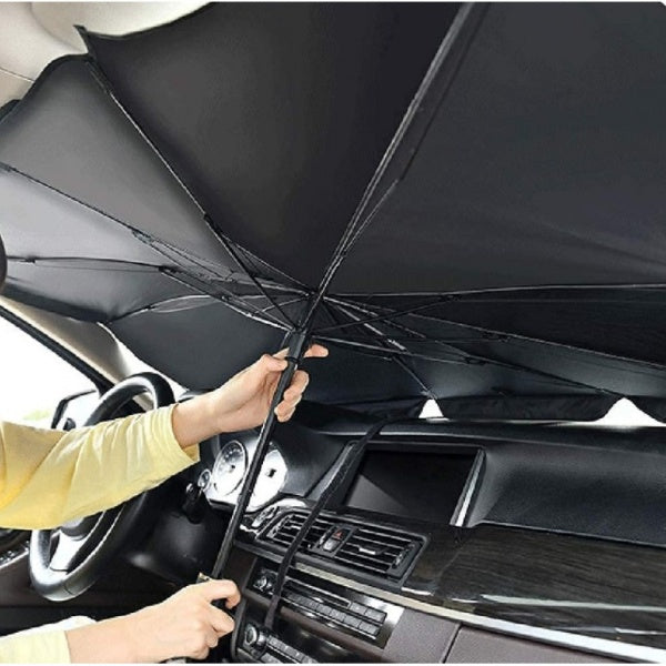 Lichidare de Stoc! Parasolar Auto Impotriva Razelor UV Pliabil in Forma de Umbrela - Lichidare de Stoc