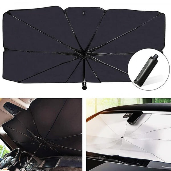 Lichidare de Stoc! Parasolar Auto Impotriva Razelor UV Pliabil in Forma de Umbrela - Lichidare de Stoc