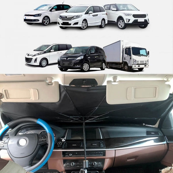 Lichidare de Stoc! Parasolar Auto Impotriva Razelor UV Pliabil in Forma de Umbrela - Lichidare de Stoc