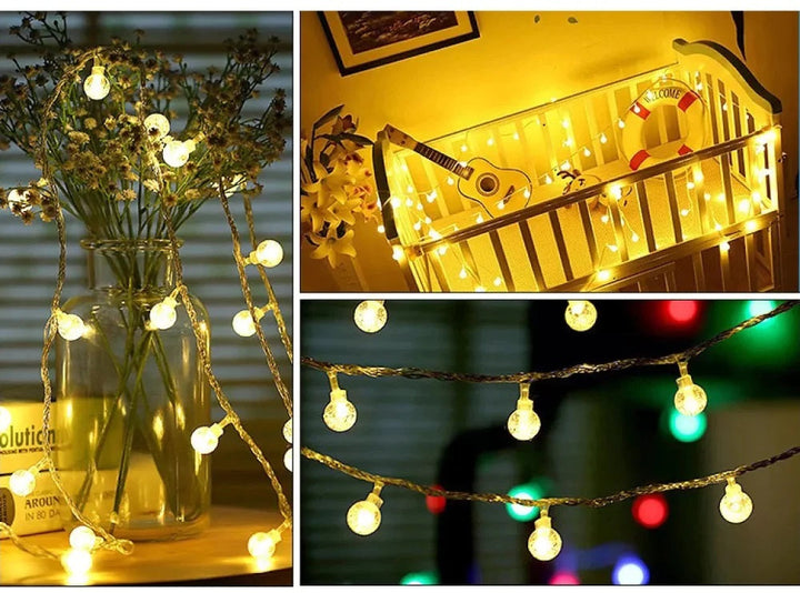 Lichidare de Stoc! Set 3 x Decoratiune cu Incarcare Solara 30 de Globulete 5 Metri - Lichidare de Stoc