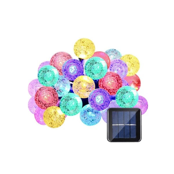 Lichidare de Stoc! Set 3 x Decoratiune cu Incarcare Solara 30 de Globulete 5 Metri - Lichidare de Stoc