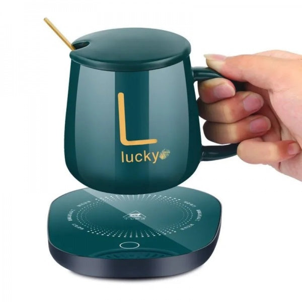 Lichidare de Stoc! Set cana din Ceramica si Suport pentru Mentinere Calda 350 ml Lichidare de Stoc