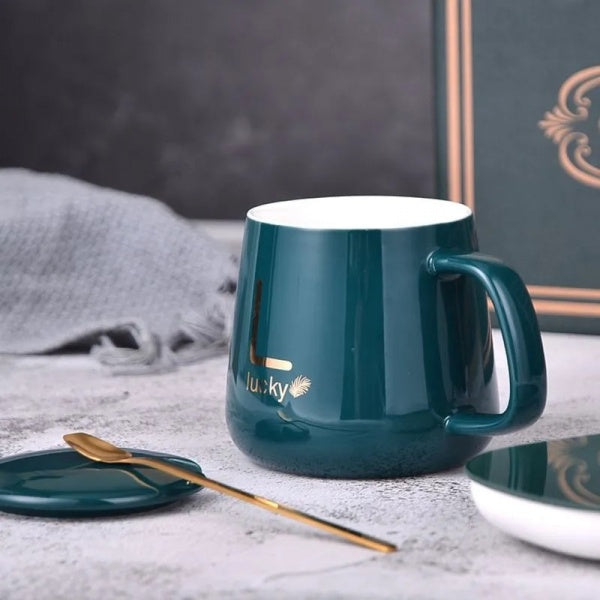 Lichidare de Stoc! Set cana din Ceramica si Suport pentru Mentinere Calda 350 ml Lichidare de Stoc