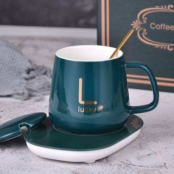 Lichidare de Stoc! Set cana din Ceramica si Suport pentru Mentinere Calda 350 ml Lichidare de Stoc