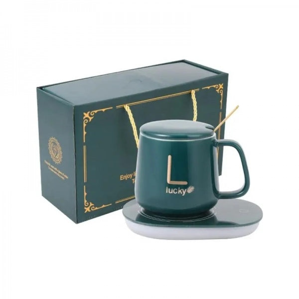 Lichidare de Stoc! Set cana din Ceramica si Suport pentru Mentinere Calda 350 ml Lichidare de Stoc