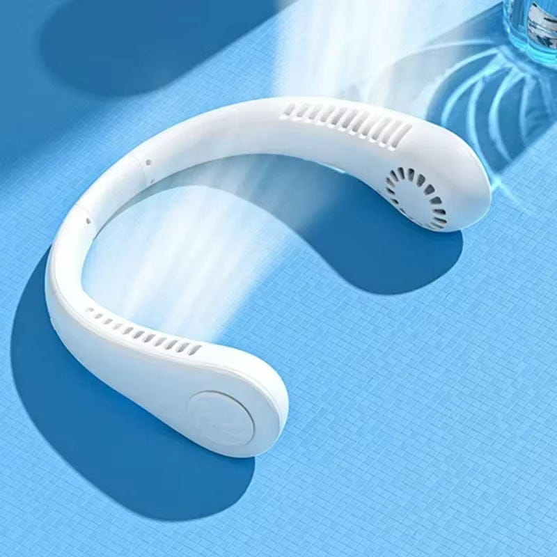 Ventilator portabil de gat alb cu 3 trepte de viteză, USB reîncărcabil și silentios