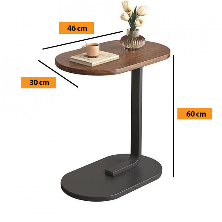 Masuta Cafea Ovala Lemn Maro 2 Niveluri 45 x 30 x 60 cm - Articole Casa