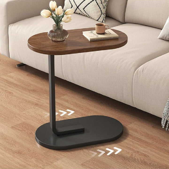 Masuta Cafea Ovala Lemn Maro 2 Niveluri 45 x 30 x 60 cm - Articole Casa