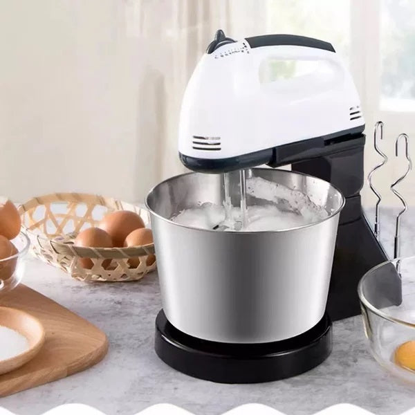 Mixer cu Bol din Inox 350 W 7 viteze 2 Teluri 2 Spirale - Articole Bucatarie