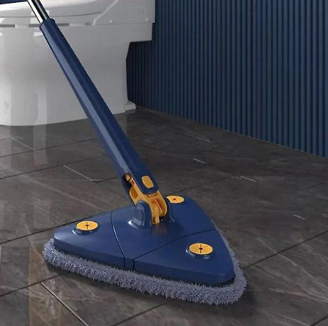 Mop inovativ CleanMaster de mana reglabil rotire 360 triunghi albastru - Articole Casa