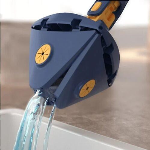 Mop inovativ CleanMaster de mana reglabil rotire 360 triunghi albastru - Articole Casa