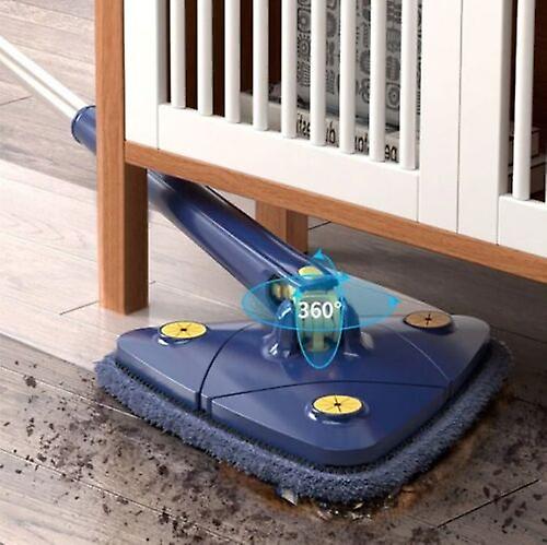 Mop inovativ CleanMaster de mana reglabil rotire 360 triunghi albastru - Articole Casa
