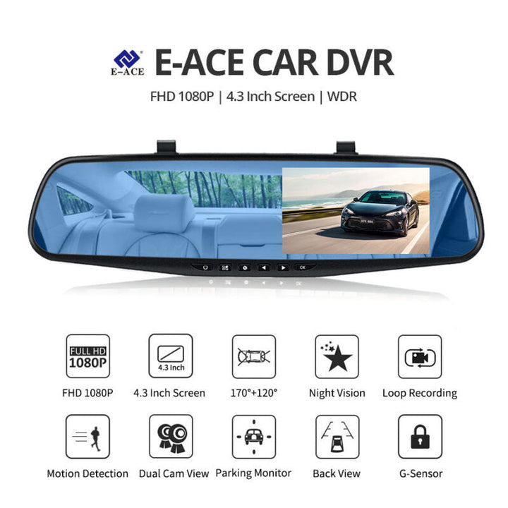 Oglinda auto DVR camera fata-spate + card 32GB - Articole Auto si Moto