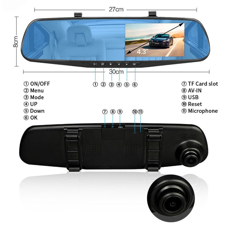 Oglinda auto DVR camera fata-spate + card 32GB - Articole Auto si Moto