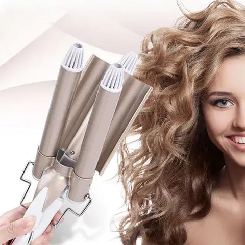 Ondulator profesional cu 3 elemente ceramice Kemei