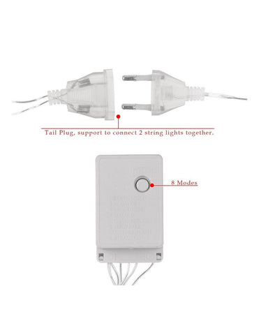 Lichidare de Stoc! Oferta 1 + 1 Instalatie pentru Craciun - Franjuri cu LED-uri Tip Turturi 12 metri - Multicolor