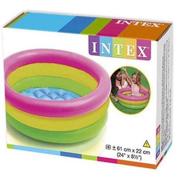 Piscina Gonflabila Intex cu 3 Inele 61 x 22 cm + Cadou Mingee Gonflabila pentru Apa