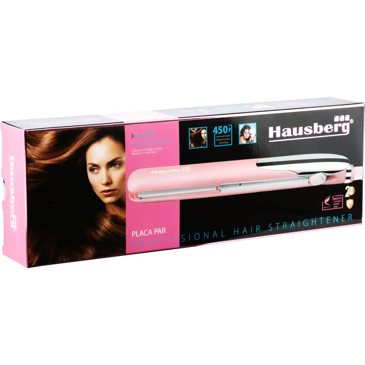 Placa de par 2 in 1 pentru ondulare si indreptare Hausberg HB32RZ Putere 30W Incalzire rapida Roz