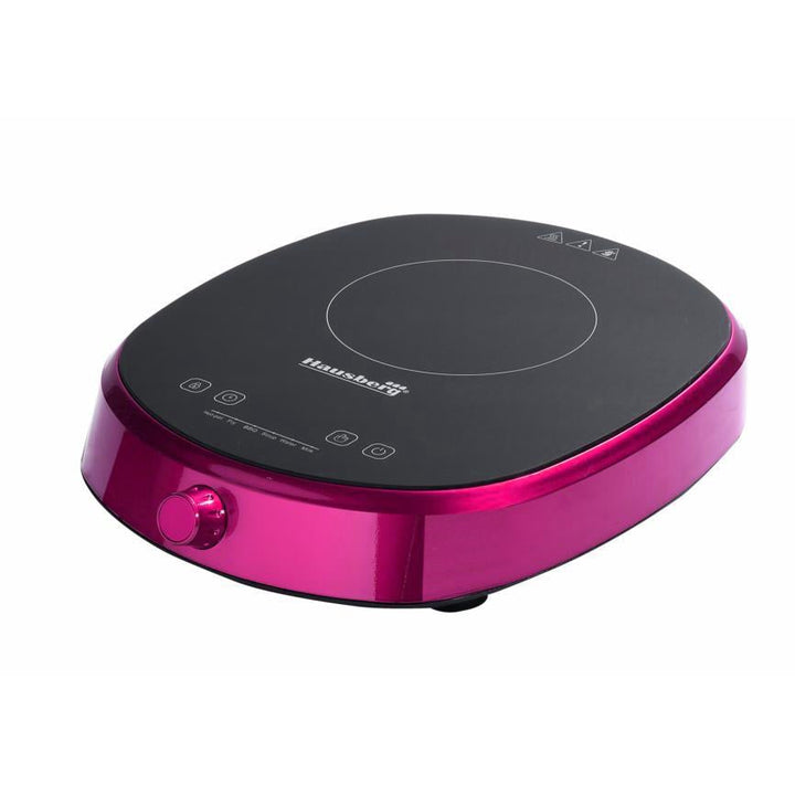 Plita cu inductie Hausberg HB-1527RZ 2000W control tactil o zona de gatit Roz