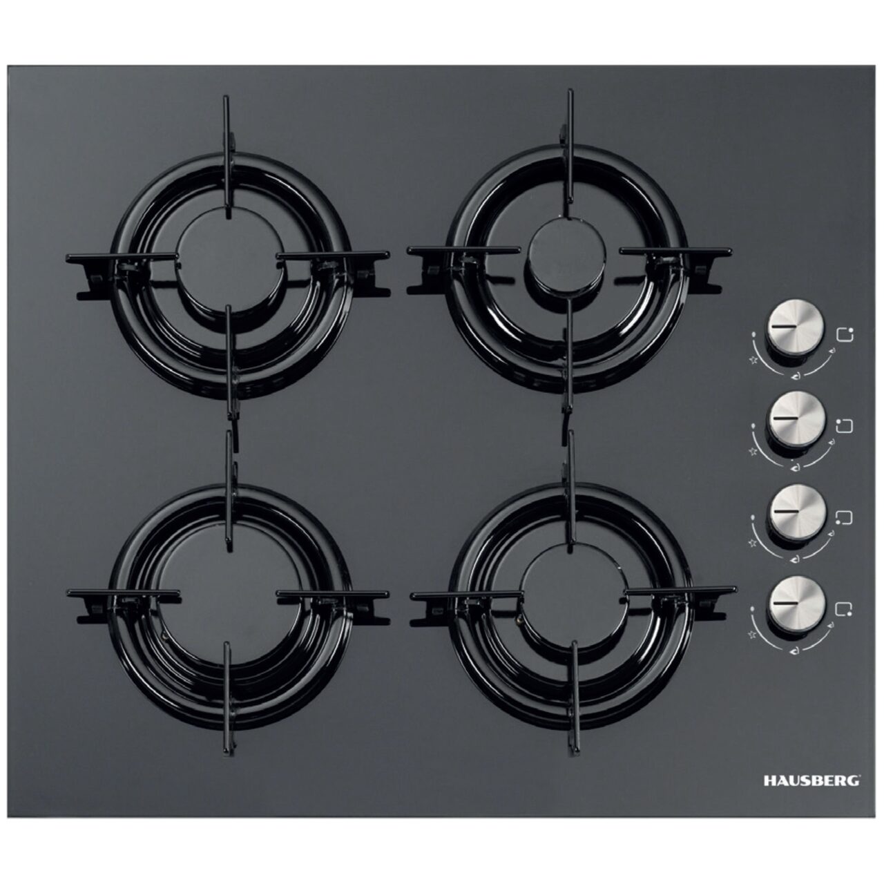 Plita incorporabila Hausberg HB-563 Gaz 4 arzatoare Negru