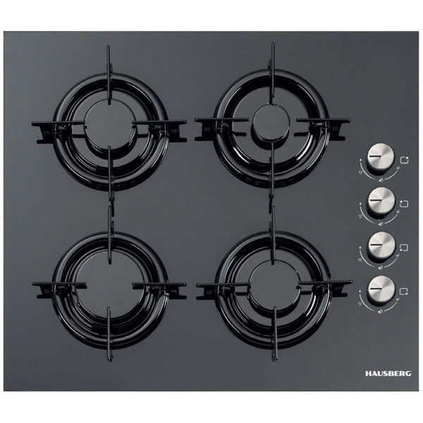 Plita incorporabila Hausberg HB-563 Gaz 4 arzatoare Negru