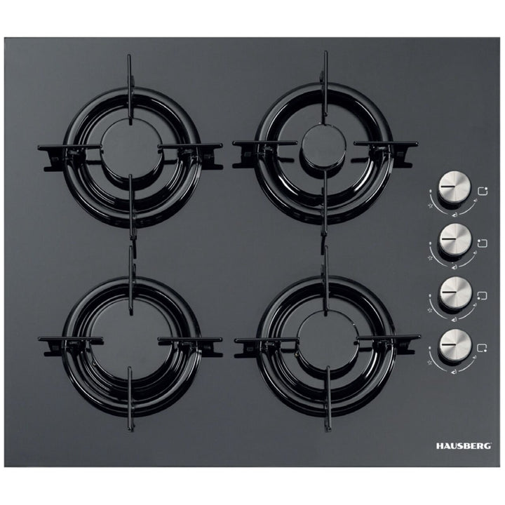Plita incorporabila Hausberg HB-563 Gaz 4 arzatoare Negru