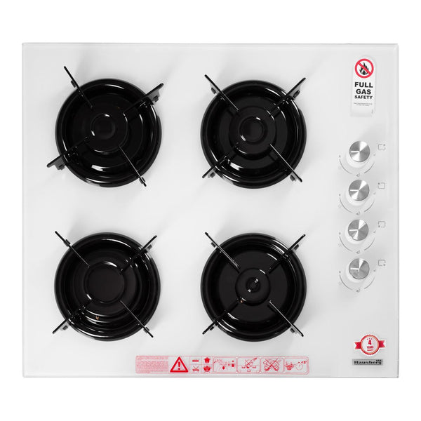 Plita incorporabila Hausberg HB-563AB Gaz 4 arzatoare aprindere electrica Alb