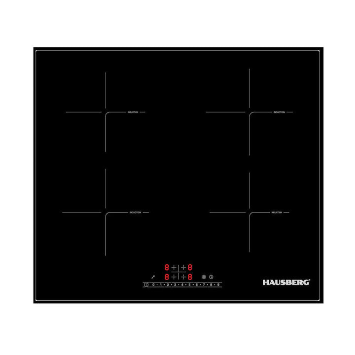 Plita incorporabila Hausberg HB1535 Electrica Inductie 4 zone de gatit PowerBoost 60 cm Negru