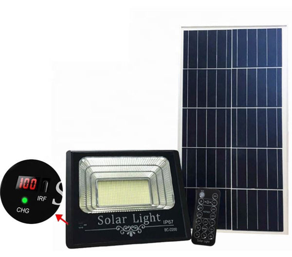 Proiector 200W LED SMD Panou Solar si telecomanda cu functii multiple Lampi Solare