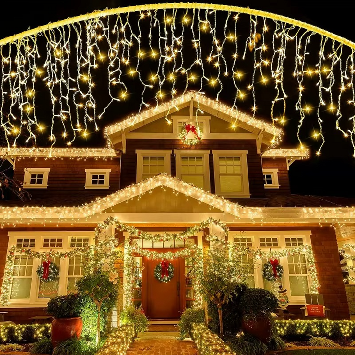 PROMO 1 + 1 Instalatie - Franjuri cu LED-uri Tip Turturi 12 metri - diverse culori - Alb Cald