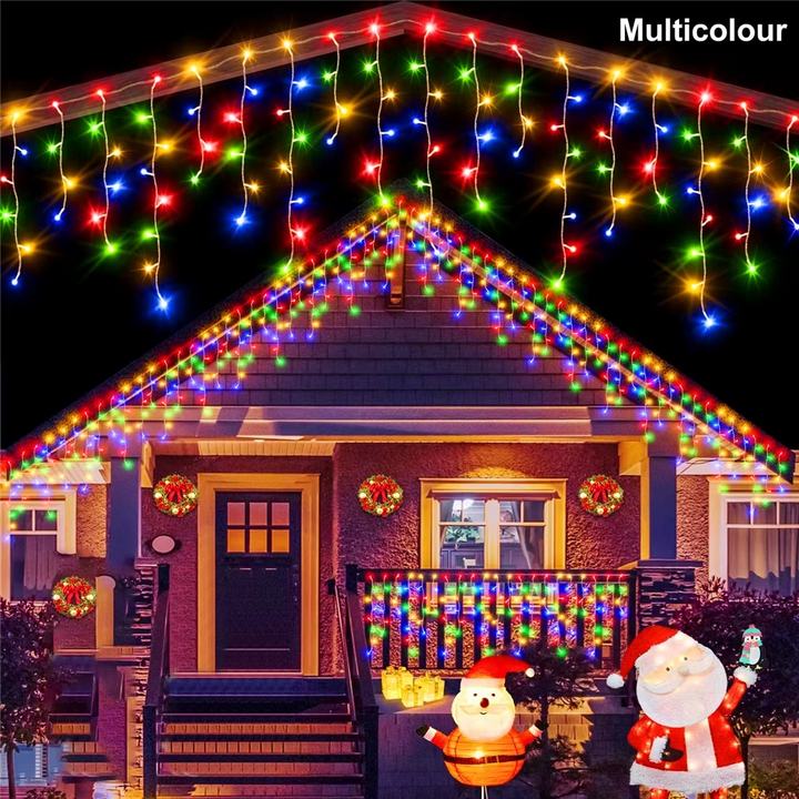 PROMO 1 + 1 Instalatie - Franjuri cu LED-uri Tip Turturi 12 metri - diverse culori