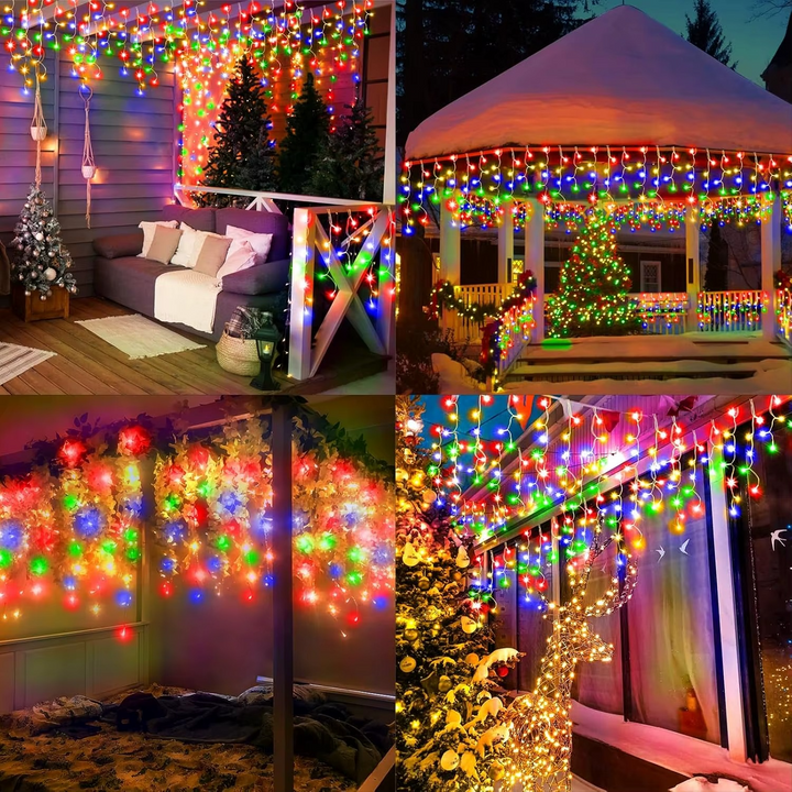 PROMO 1 + 1 Instalatie - Franjuri cu LED-uri Tip Turturi 12 metri - diverse culori