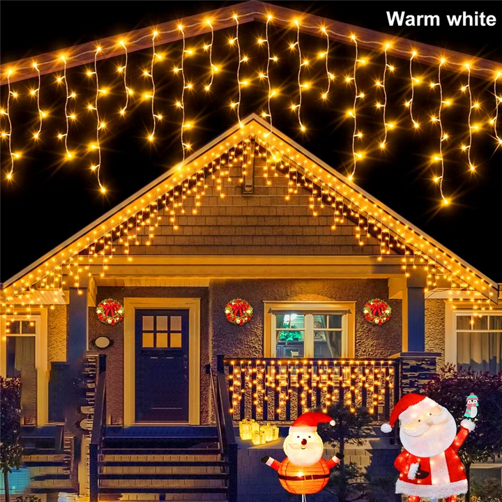 PROMO 1 + 1 Instalatie - Franjuri cu LED-uri Tip Turturi 12 metri - diverse culori