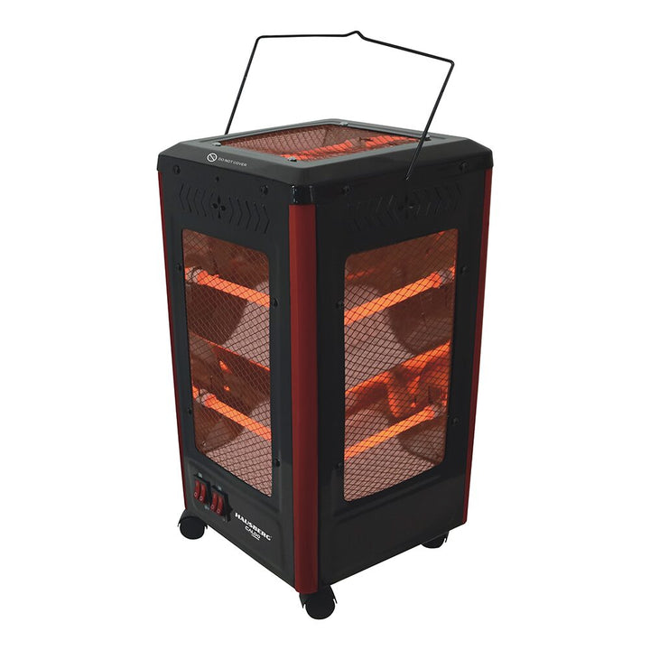 Radiator electric Hausberg HB-8802NG 2200W 5 niveluri de putere incalzire in 5 directii roti deplasare maner
