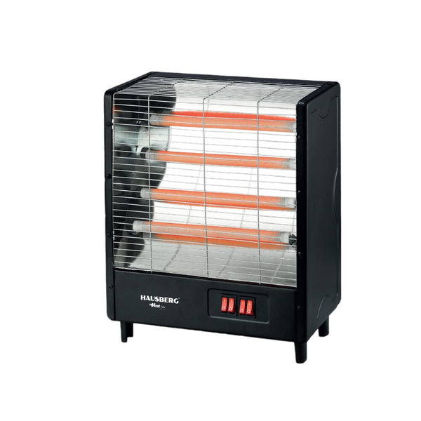 Radiator electric Hausberg HB-8803NG 2000W 4 nivele de putere 4 tuburi ceramice Negru