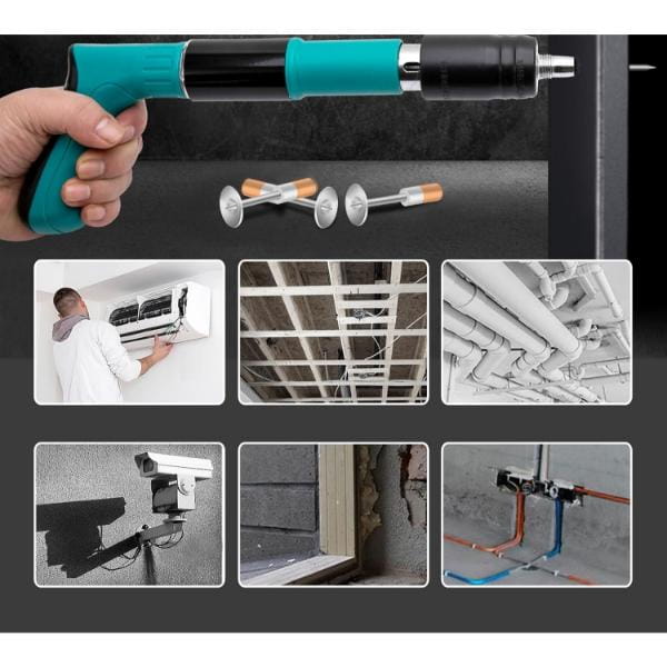 Nail gun cu fixare rapidă pentru construcții și tâmplărie, set profesional cu cuițe din plastic dur