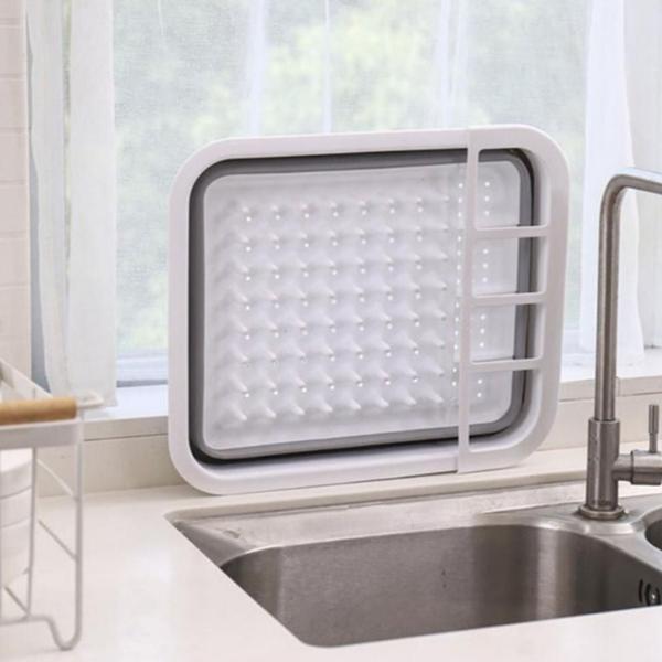 Uscator de Vase Pliabil din Silicon Moale cu Strecuratoare si Spatiu de Depozitare Economiseste Spatiu Organizator