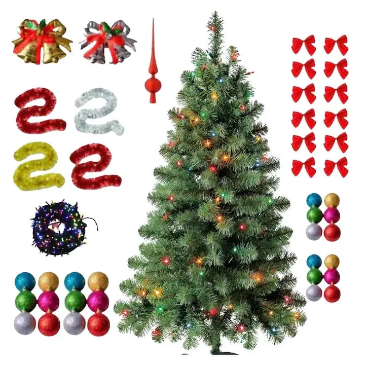 Pachet Brad Artificial cu Accesorii Incluse pentru Impodobit 180cm