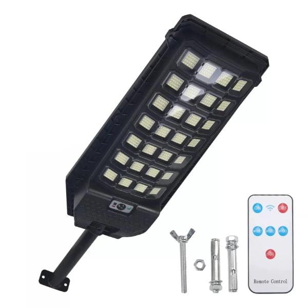Lampa solară stradală 560 LED cu senzor de mișcare și telecomandă, iluminare puternică