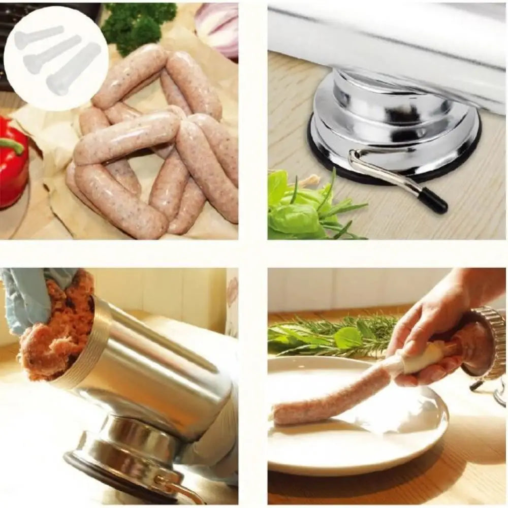 Aparat cu sprit pentru prepararea carnatilor capacitate 2.5 Kg aluminiu inoxidabil Argintiu