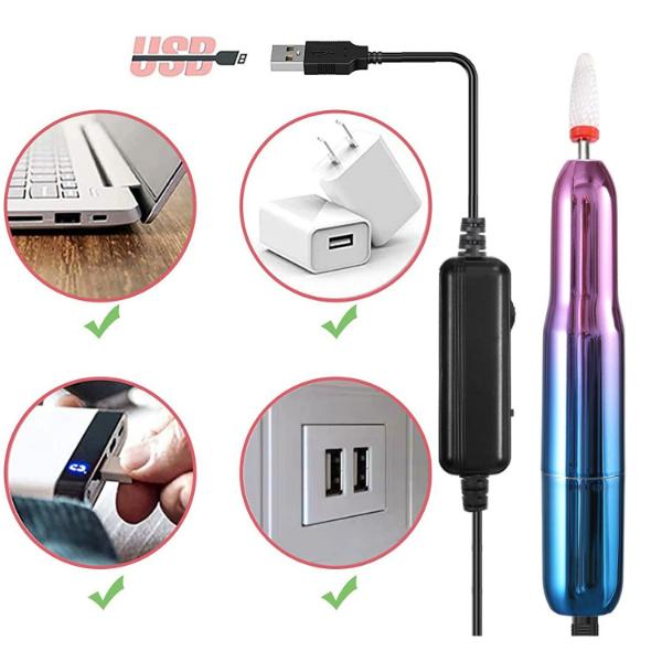 Nail drill electric cu finisaj metalic, burghie profesionale și viteză reglabilă