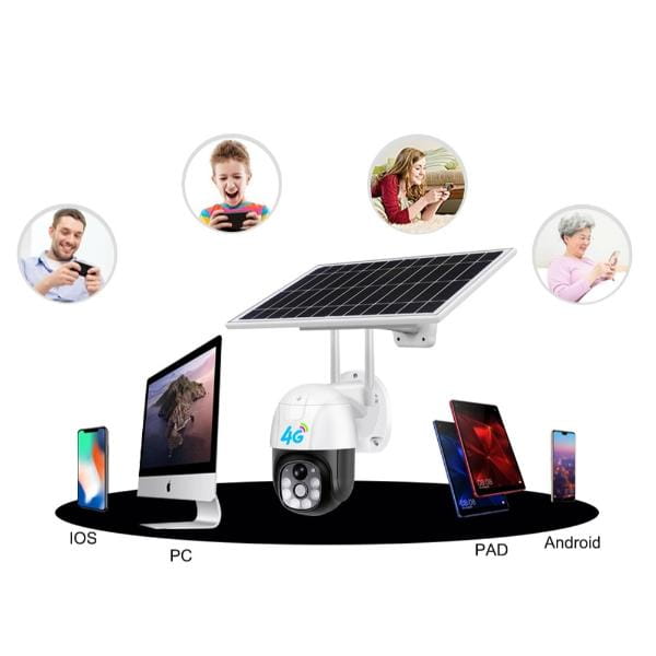 Cameră Supraveghere cu Panou Solar 3MP Full HD PTZ Inteligent Alarma Mișcare Acumulator 8000mAh