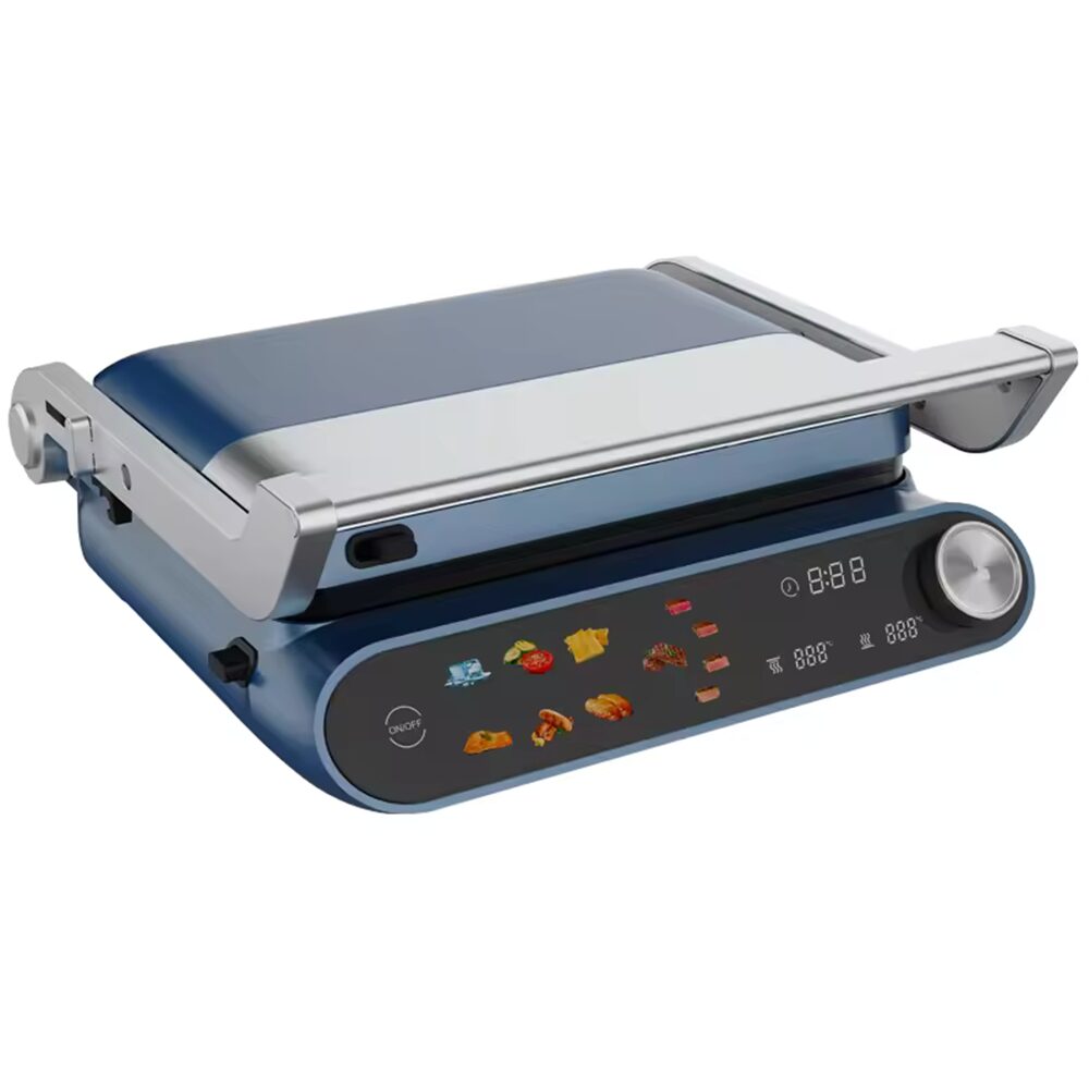 Sandwich Maker 2 in 1 HAUSBERG HB-635 Putere 2200 W Placi pentru sanwich si grill Acoperite cu strat anti-aderent Ecran