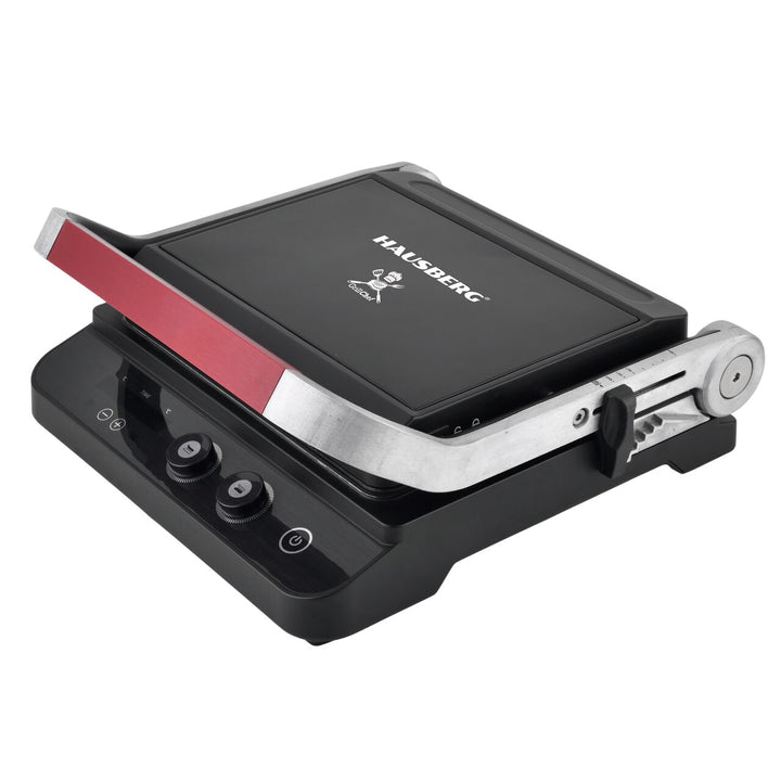 Sandwich maker & grill HAUSBERG HB-636NG 1650-2000W Termostat reglabil Buton de control Afisaj Led Inox