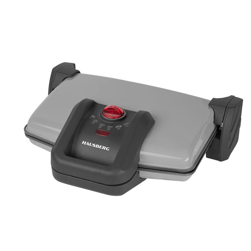 Sandwich-maker Hausberg HB631GR 1600-1800W Placi antiaderente Gri/Inox