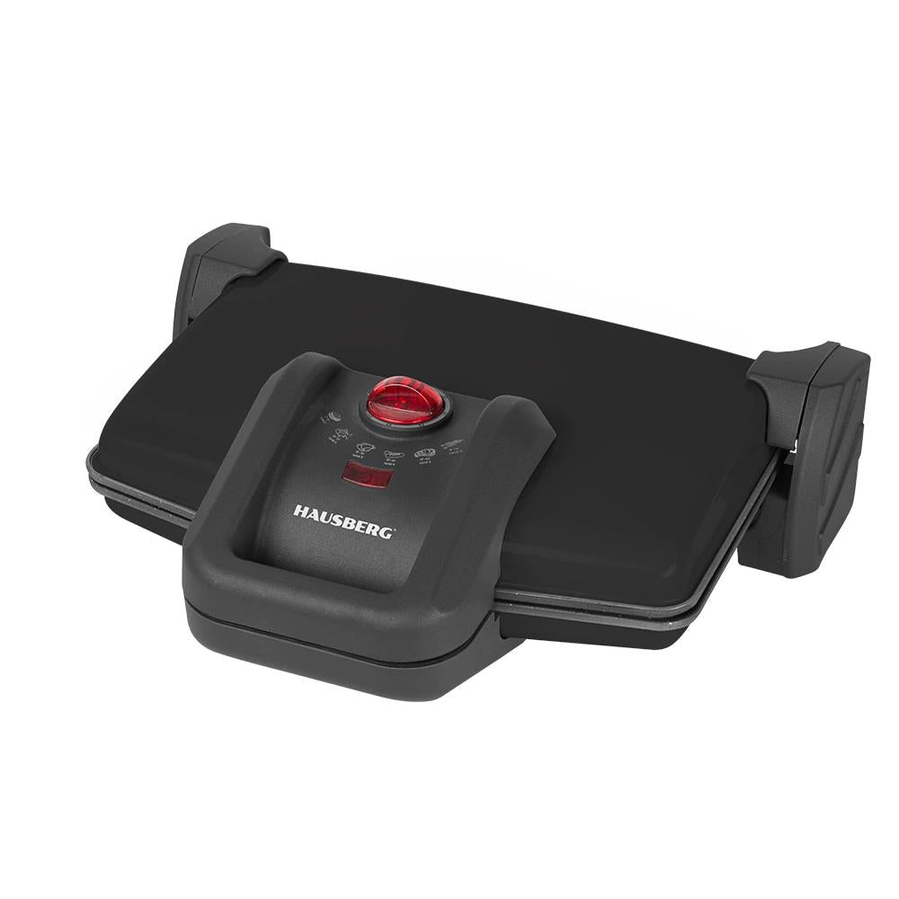 Sandwich-maker Hausberg HB631NG 1600-1800W Placi antiaderente Negru/Inox